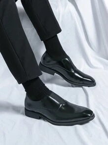 New British Style Men's Formal Leather Shoes - Black - View 3