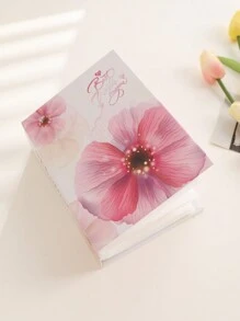 1pc 6-Inch 100 Sheets Large Floral Insert Photo Album Paper Pocket Album Children Graduation Gift,Back To School,School Supplies - Blue - View 6