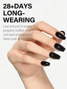 1pc15ml Black Gel Nail Polish, Soak Off Gel Nail Polish ,Long-Lasting And LED/UV Lamp Quick-Drying, For Home Salon Nail Art DIY Nails - 黑色 - 查看 4