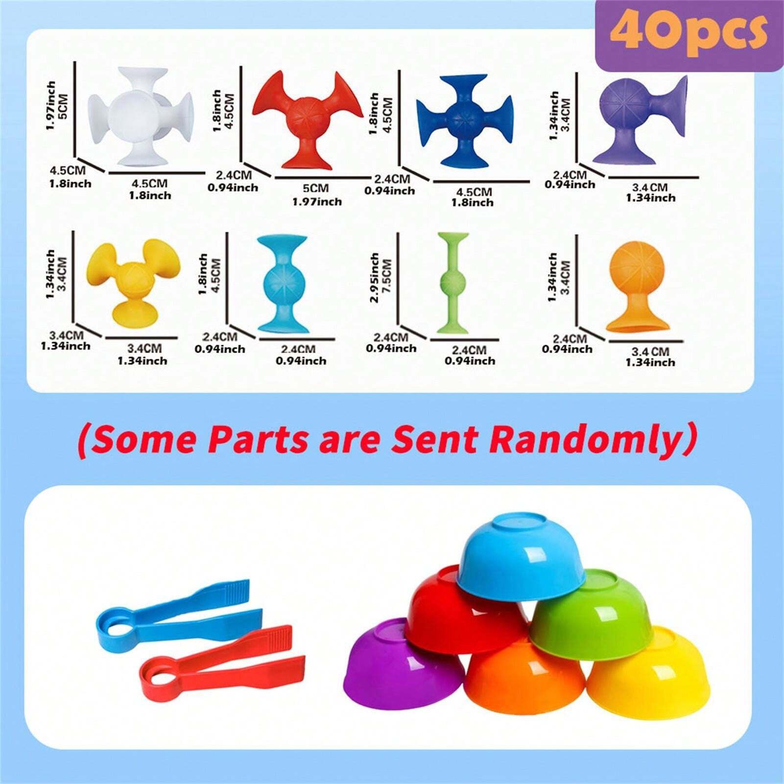 Vicloon Juego De 50 Ventosas De Silicona – Juguete De Succión Creativo – Montessori Educativo – Sin BPA, Suave Y Duradero – Regalo Para Niños De 3 A 6 Años
