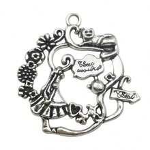 Randomly Mixed 44pcs Antique Silver Bronze Tone Alice In Wonderland Charm Tales Tea Party Steampunk Skeleton Keys Pendants For DIY Jewelry Making Crafts Supplies - Silver - View 7