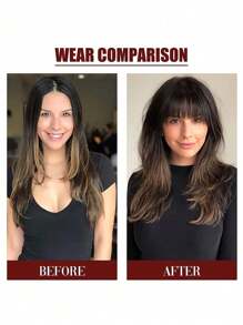 6-Inch Synthetic Hairpin Bangs Brown Invisible Front Bangs Clip Air Bangs Natural Black Wig Girl Bangs - Black - View 6