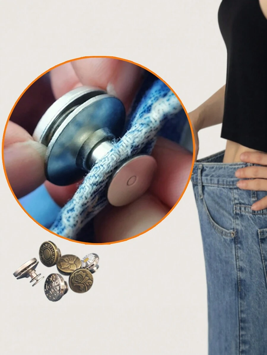 Nút thắt lưng có thể điều chỉnh & tháo rời cho quần jean không cần may, nối dài dây thắt lưng cho quần jean quá chật hoặc mang bầu, không cần may - Nhiều màu - Xem 1