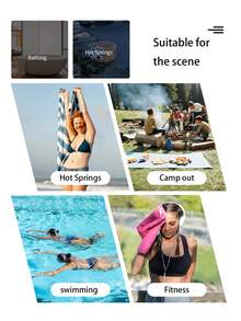 1pc Modern Ultra-Fine Fiber Solid Color Beach Towel With Three Colors, Absorbent And Suitable For Camping And Holiday - Multicolor - View 6