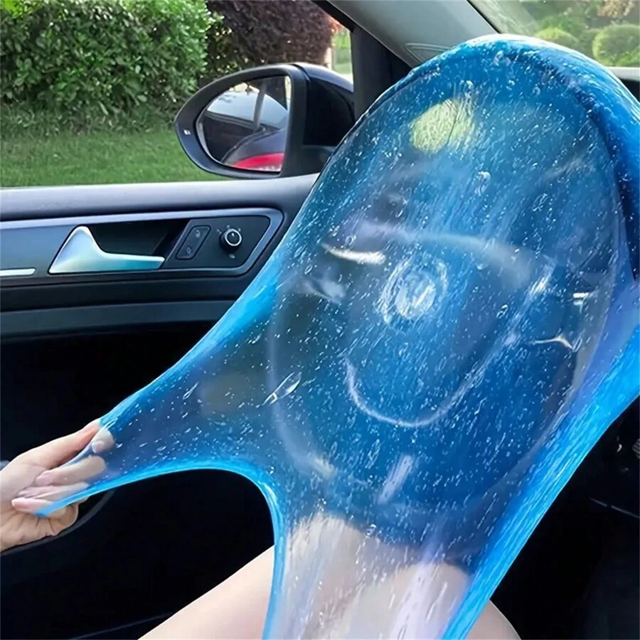 1入組藍色潔膠車內清潔膠，有效清除汽車內部頑固污垢！