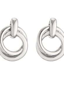 1pair Exaggerated Geometric Alloy Twisted Hoop Earrings, Vintage Circular Ear Accessory Suitable For Daily And Festive Wear