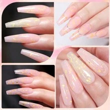 XEIJAYI 1 Stück 8 ml Ice Through glänzender Bling Nagellack - Abweichbarer UV/LED Gel Nagellack für Salon und Heimgebrauch - Glitzer Pailletten Nagelkunstdesign