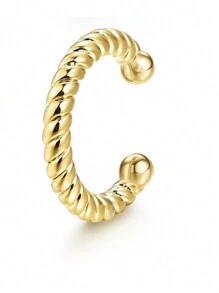 Aretes de oreja para mujeres sin perforaciones, pendientes de aro dorados enchapados en oro para orejas no perforadas, pendientes de cartucho con clip, pendientes falsos sin peso