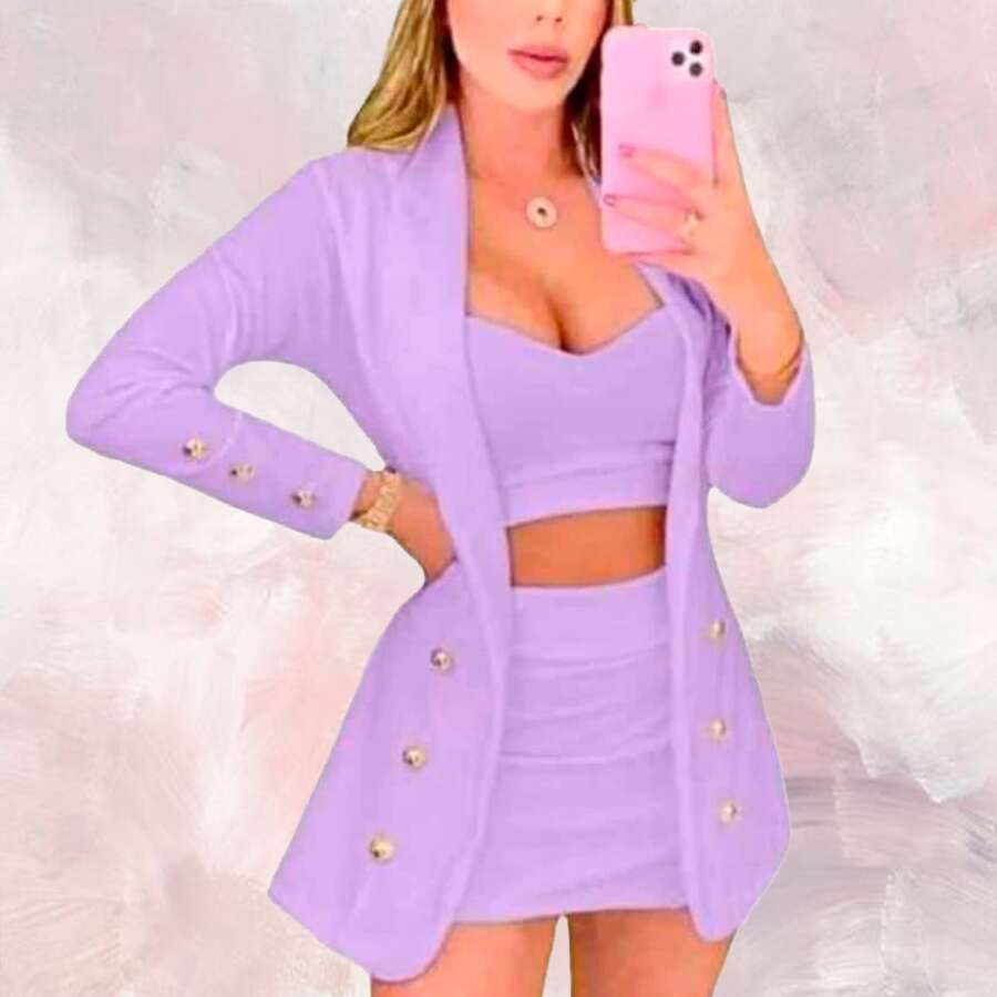 Three-Piece Formal Set - Mauve Purple - View 1