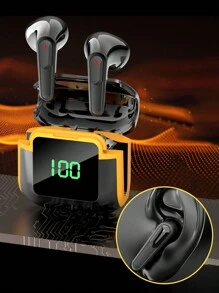 1 pieza Auriculares inalámbricos verdaderos negros, conexión automática y pantalla digital - Negro - Ver 11