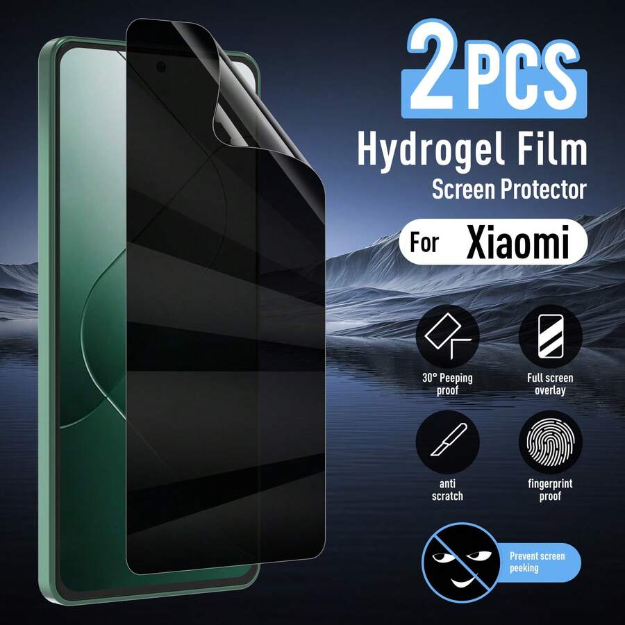 [2 paquetes] Protector de pantalla de película de hidrogel compatible con Xiaomi Redmi Note, película protectora de alta sensibilidad y flexible de TPU compatible con la serie Xiaomi Redmi Note, sensible al tacto y amigable con la carcasa sin burbujas - Negro - Ver 1