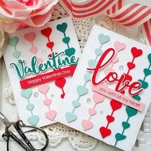 1pc Long Heart Background English LOVE Valentine Decoration Embossing Cutting Die - Silver - View 4