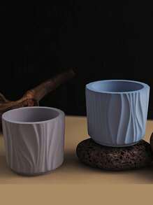 1 pieza Taza de aromaterapia de yeso/concreto DIY con moldes de silicona para almacenamiento de yeso y acabado espejo, decoración creativa