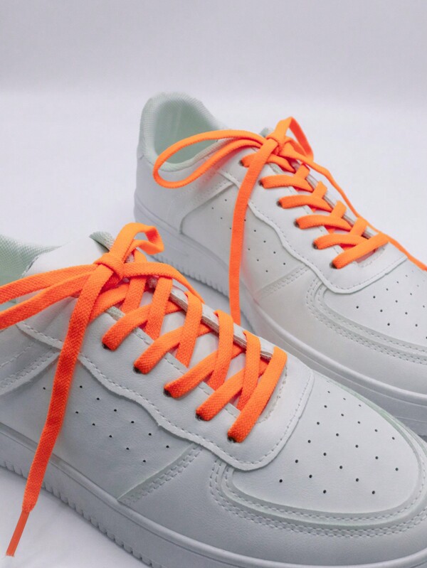 2 Pairs Fashionable Solid Color Elastic Shoelaces For Women Men Sneakers Shoes, Casual Shoes
