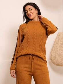 Women Sweater Co-Ords - Camel - View 3