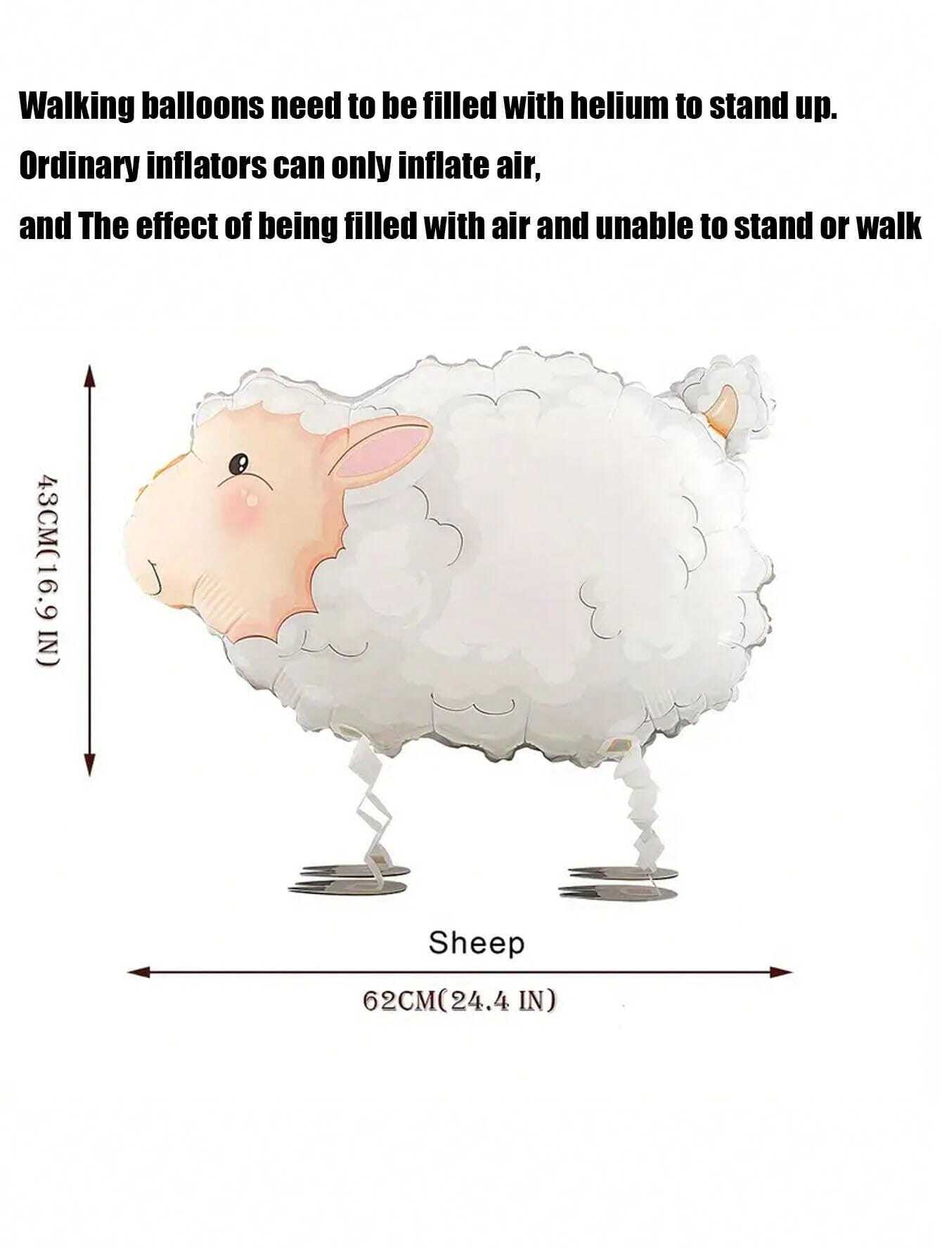 Mouton Gonflable Pour Adultes - Jouet Fantaisie Pour Enterrement De Vie De Garçon - Accessoire De Décoration De Fête - Blanc - Taille Unique (54 Cm