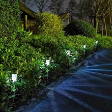 10pcs Outdoor Solar Powered White Light Landscape Lawn Lights, Waterproof Garden Lights For Pathway, Patio, Yard, Lawn, Sidewalk, Deck And Driveway