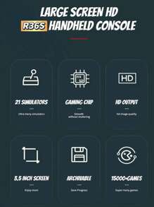 1 Máy Tính Màu Trắng R36S Retro Máy Chơi Game Cầm Tay Hệ Thống Linux Màn Hình IPS 3.5 Inch Máy Phát Video Di Động Bỏ Túi R35S 64GB Trò Chơi, Phiên Bản Tiếng Anh Máy Chơi Game Mini Di Động Nhỏ - trắng - Xem 10