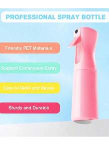 1 pieza Botella rociadora de alta presión rosa para el cabello y el maquillaje, regadera multifuncional con rocío fino, botella con bomba de presión para jardinería, accesorios rosas