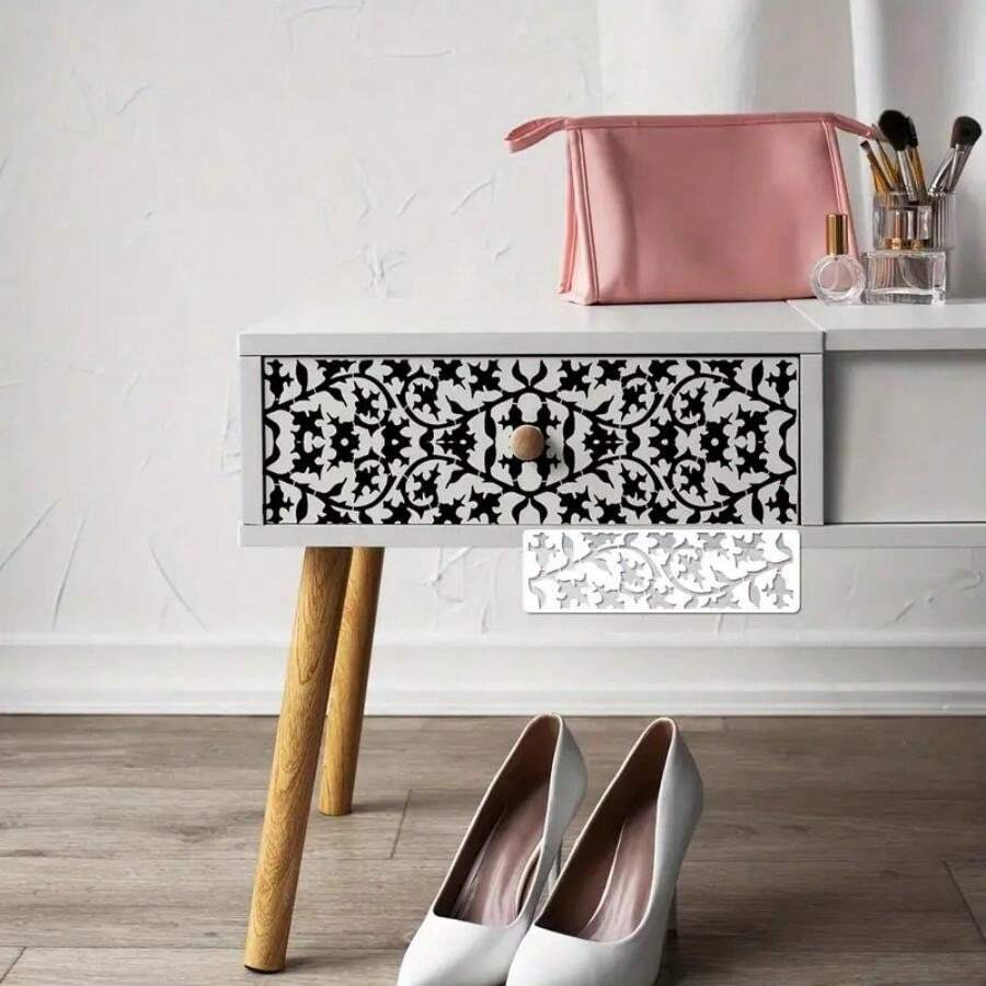 12 Pieces Border Stencils For Painting, Leaf Stencil Template Reusable