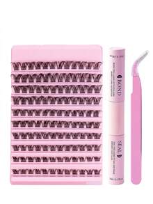 DIY  Lash Clusters With Lash Bond And Seal And Applicator Thin Soft Fluffy Reusable False Eyelashes  Extension Kit - Black - View 16