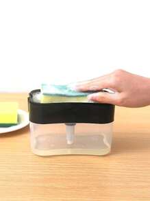 1 件厨房皂液器，按压式液体容器，用于海绵洗涤器洗洁精、储存、厨房收纳、厨房用品、房间装饰、家居装饰。 - 黑色 - 查看 1