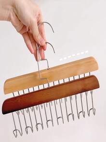 1 pieza perchero amarillo de madera giratorio para camisetas de tirantes y ropa interior con gancho de almacenamiento para el hogar o dormitorio - Amarillo - Ver 6