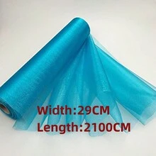 1入白色紗網布卷，寬度29CM，長度2100CM，非常適合宴會裝飾、季節裝飾、桌布、DIY工藝、婚禮拱門背景牆裝飾、窗簾、樓梯裝飾，適用於室內和室外節日。 - 白色 - 查看 7