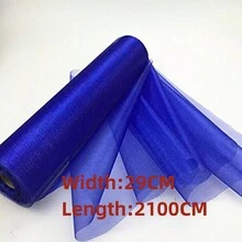 1入白色紗網布卷，寬度29CM，長度2100CM，非常適合宴會裝飾、季節裝飾、桌布、DIY工藝、婚禮拱門背景牆裝飾、窗簾、樓梯裝飾，適用於室內和室外節日。 - 白色 - 查看 3