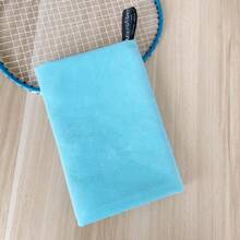 1 peça/2 peças Toalha Esportiva Portátil de Microfibra Ultramacia de Secagem Rápida, Azul Claro, Absorvente, Que Não Acumula Areia, para Ioga, Natação, Caminhada e Acampamento