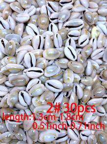 30/60/120pcs Creative Fashionable DIY Natural Shell Pendant (With Hole) Set, Including Various Types Of Shell & Conch Pendant For Making Bracelets, Necklaces, Beaded Jewelry, Beach Vacation Style Accessories