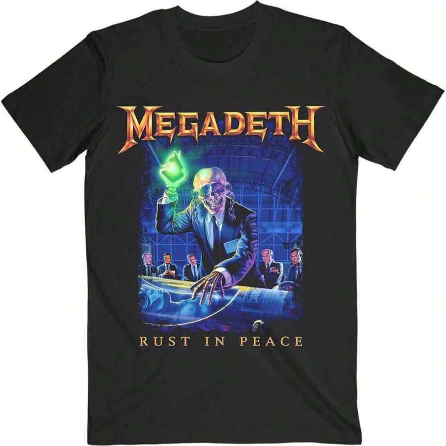 Megadeth | Official Band T-Shirt | Rust In Peace Tracklist (Back Print) - 48-Hour Fast Shipping!  - Black - View 1