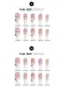 YADORNOS Bộ 10 móng giả thủ công 3D hoa và bướm tinh tế, móng tay ngày Valentine, móng giả hình quan tài dài, móng giả ngọc trai lượn sóng kiểu Pháp kèm gel dẻo và dũa móng cho nữ, tự làm móng nghệ thuật mùa xuân/hè, phù hợp cho móng tay năm mới, móng tay cô dâu, móng giả dán, dụng cụ làm móng, móng giả thủ công. - Nhiều màu - Xem 6