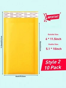 10 paquetes de sobres burbuja Kraft, bolsas pequeñas de envío autoadhesivas, sobres acolchados amarillos - Amarillo - Ver 3