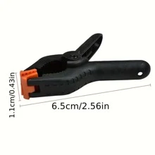 2/6/10pcs Set, Woodworking Clamps, Mini Photography Backdrop Nylon Spring Clips, Heavy Duty Clamps, Tool Clips - Black - View 2