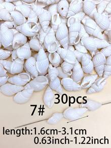 30/60/120pcs Creative Fashionable DIY Natural Shell Pendant (With Hole) Set, Including Various Types Of Shell & Conch Pendant For Making Bracelets, Necklaces, Beaded Jewelry, Beach Vacation Style Accessories