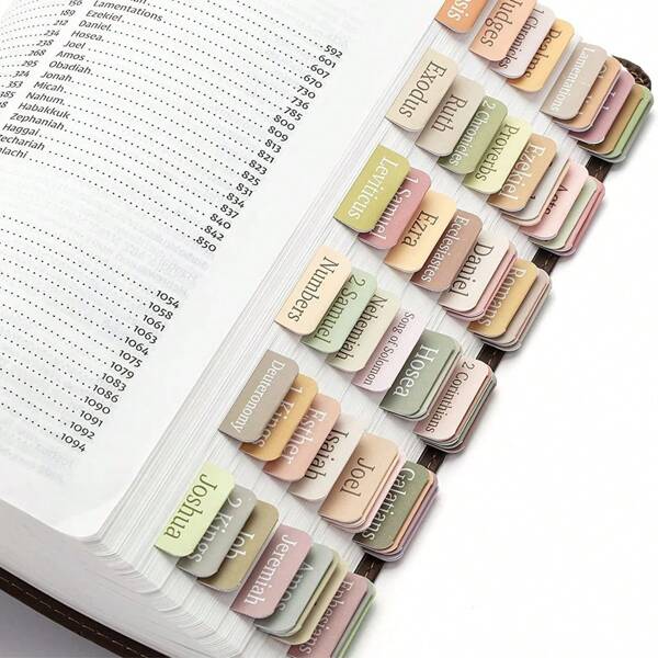 1 Set 75 Teile (5 Blatt) bunte A-Stil Bibel Index Tabs, Bibel Etiketten, Bibel Lesezeichen, Schulbedarf, Schulanfang