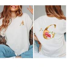 12片/套英文字母燙貼貼紙系列，熱轉印設計，適用於DIY T恤、服裝、外套、枕套、保暖衣、背包裝飾等 - 彩色 - 查看 3