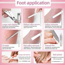 Juego De Manicura Conjunto De Cortauñas De Acero Inoxidable 26 pcs, Sets De Aseo Profesional Para El Cuidado De La Piel De Las Manos, Los Pies Y Las Uñas, Con Estuche De Viaje