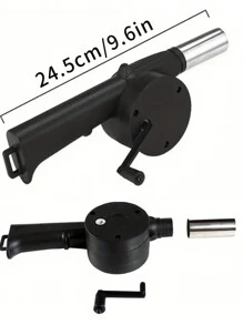 1件黑色手持式曲柄燒烤風機，加厚，戶外野營燃燒工具，適用於野餐、廚房用品、食品、烹飪、露營、度假、海灘、房間裝飾、組織、派對、旅行。 - 黑色 - 查看 7