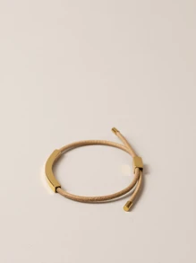 BLKSMTH BLKSMTH 18k Gold Plated Adjustable Leather Style Bracelet For Women