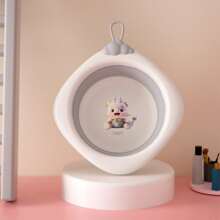 1入組寶寶鑽石造型塑膠洗臉盆，家庭便攜式壓縮旅行盆適用於學生宿舍使用