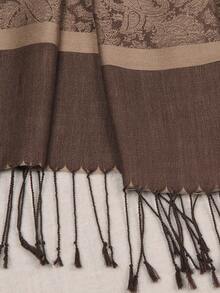 Soft Silky Reversible Paisley Pashmina Shawl Wrap Scarf Fringes - Multicolor - View 4