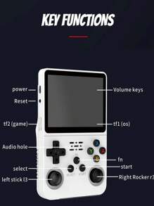 1 Máy Tính Màu Trắng R36S Retro Máy Chơi Game Cầm Tay Hệ Thống Linux Màn Hình IPS 3.5 Inch Máy Phát Video Di Động Bỏ Túi R35S 64GB Trò Chơi, Phiên Bản Tiếng Anh Máy Chơi Game Mini Di Động Nhỏ - trắng - Xem 5
