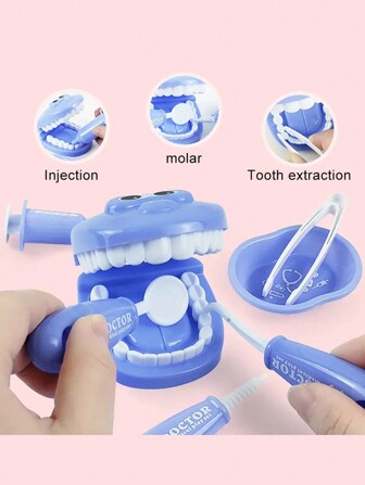 Juguetes interactivos Montessori para padres e hijos, modelo de dientes de examen dental para niñas y niños, juguetes de aprendizaje de juego de roles médicos para bebés y niños