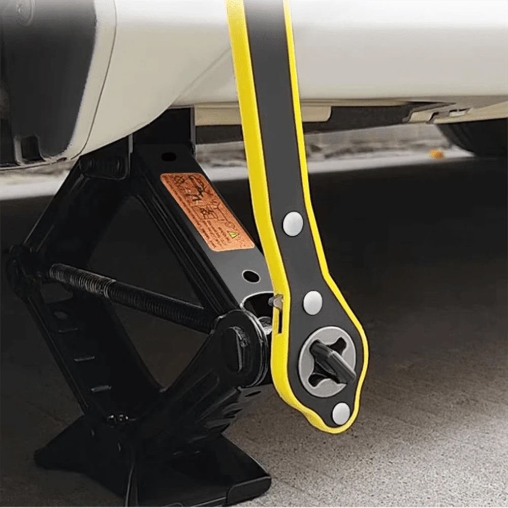 Cờ lê tiết kiệm năng lượng Kích xe, Công cụ đa năng để sửa chữa Rocker lốp xe ô tô, Cờ lê Ratchet thủ công - màu đen - Xem 1