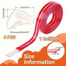 3 Meters Edge Protection Baby With 4 Corner Protection, Edge Protection Self-Adhesive Corner Protection, Edge Protection Transparent - For Table Cabinets, Drawers, Furniture Edge Protection(300CM) - White - View 2