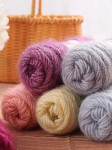 1pc Soft Tulle In Solid Color, For Knitting And Crocheting Sweaters, Shawls, Scarves, 75g/Pc