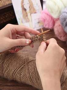 1pc Soft Tulle In Solid Color, For Knitting And Crocheting Sweaters, Shawls, Scarves, 75g/Pc