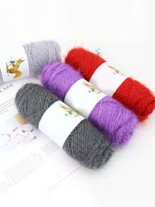 1pc Soft Tulle In Solid Color, For Knitting And Crocheting Sweaters, Shawls, Scarves, 75g/Pc